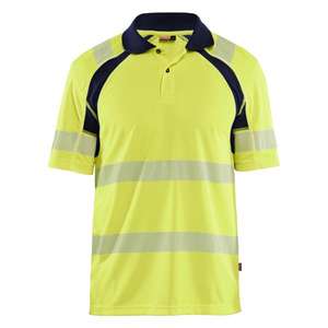 BLAKLADER - 359510133389XXL Polo Hi-Vis con protección UV Hi-vis Amarillo/Azul Marino-EAN 7330509926673 ROPA DE TRABAJO DE LA HI-VIS - Product Image 1