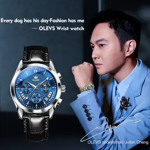 OLEVS2876新工場OEMカスタマイズプライベートラベル高級クォーツメンズホットセール腕時計メンズ腕時計メンズクォーツ時計