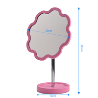 Miroir de maquillage de bureau personnalisé en forme de fleur, rose mignon, pivotant à 360°, finition argentée, OEM ODM, directement de l'usine