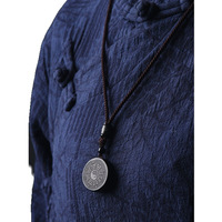 Pendentif Amulette Taiji Bagua en Verre Noir/Blanc Année du Cheval 2026 Style Vintage - Accessoire Suspendu Taoïste Wuyue pour Hommes et Femmes