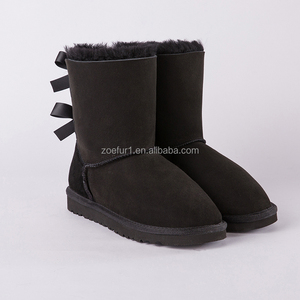 Botas de Nieve de Piel de Oveja Cálidas de Invierno con Diseño de Venta Caliente Bailey Bow II para Mujer Alta - Product Image 3