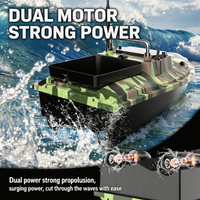 V050 Ferngesteuertes Angelköderboot aus China, 500M RC Angelköderboot mit Geschwindigkeitsfunktion, Dual-Power, LED-Beleuchtung und Transporttasche