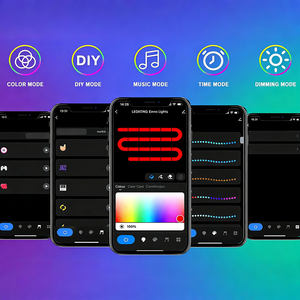 Kit de Luces LED RGB para Pared con Control por WiFi a través de la Aplicación Glide <span class=keywords><strong>Y</strong></span>, Alimentación USB, Decoración para el Hogar, Compatible con <span class=keywords><strong>Alexa</strong></span> <span class=keywords><strong>y</strong></span> el Asistente de <span class=keywords><strong>Google</strong></span> - Product Image 5