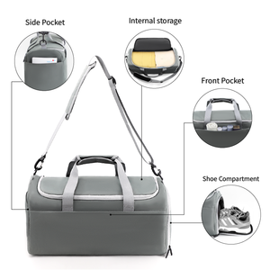 กระเป๋าเดินทางแบบถือสะพายขนาดใหญ่ กันน้ำ น้ำหนักเบา ใส่รองเท้าได้ เป็นมิตรกับสิ่งแวดล้อม เหมาะสำหรับเดินทางช่วงสุดสัปดาห์ สำหรับทุกเพศ พร้อมโลโก้สั่งทำได้ - Product Image 4