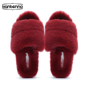 Mode femmes fourrure pantoufles dames chaussures mignon en peluche renard cheveux moelleux sandales intérieur maison fourrure pantoufles hiver chaud pantoufles - Product Image 1