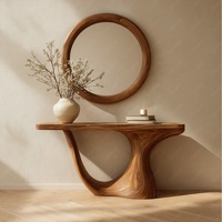Table console moderne de luxe avec rangement pour salon, salle à manger, design en panneaux de bois, matériau métallique, meubles de décoration intérieure