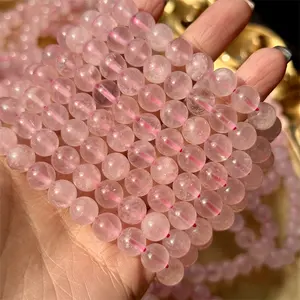 Kindfull Wholesale Crystals Bracelets Gems Beads Jewelry 8mm Rose Quartz Bracelets For Sale