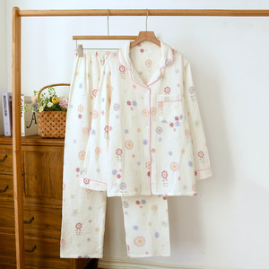 Conjunto de Pijama de Algodón 100% de Alta Calidad, Manga Larga, Cuello Camisero, Ropa de Dormir Transpirable <span class=keywords><strong>para</strong></span> Mujer, Estilo Old Money - Product Image 3