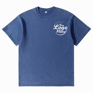 Men's Premium Double Yarn 100% Cotton T-Shirt 230g Heavyweight Breathable Anti-Pilling Vintage <b>Washed</b> Streetwear Tee - Product Image 2