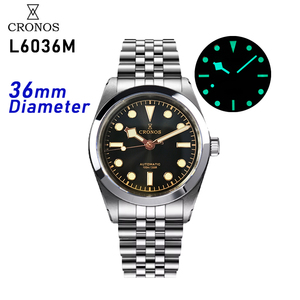 <span class=keywords><strong>Cronos</strong></span> L6036 Reloj automático mecánico de alta calidad para hombre 36mm Cristal de zafiro SST Pulsera Resistente al agua Snowf Hands PT5000 - Product Image 1