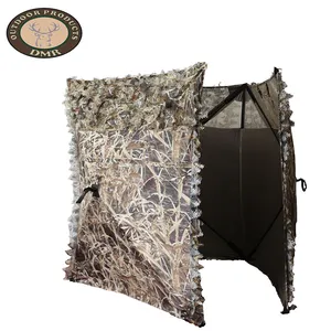 Personnaliser hardside portable arbre herbe roseau canard chasse aveugle sol camouflage 3 murs panneau cadre clôture fabrique