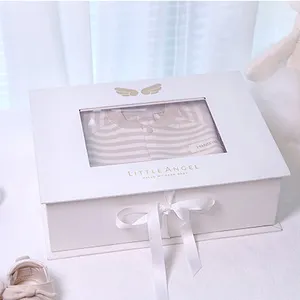 Custom Clothing Plush Toys Set Packaging Box Ribbon Window Baby Gift Sets Newborn Box