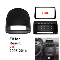 Kits de cadre d'autoradio Meihua, panneau de lecteur DVD de voiture 9 pouces, façade multimédia pour Renault Clio 2005-2014