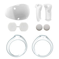 8 IN 1 PS VR 2 Housse de casque en silicone, housse de protection d'objectif 2 poignées de pouce 2 poignées de poignée 2 housses de bord de contrôleur