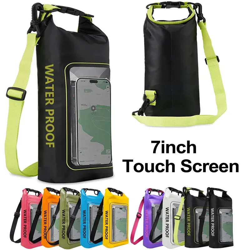 2L-Touchscreen Außenbereich wasserdichter PVC-Trocknetasche für Schwimmen Kajak Trekking Rafting Surfen und Booten Schultertragetasche