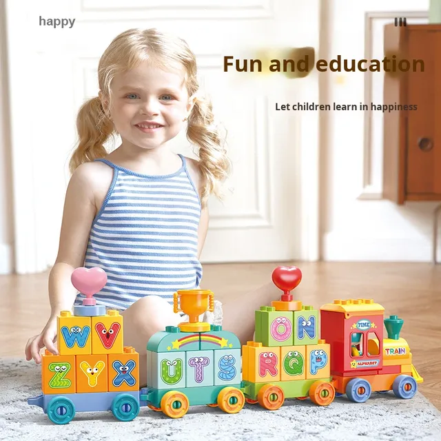 Feile Big Plastic Educational Building Blocks Train Large Particle Traffic Changeable Assembly Toy for Boys Girls Toddler Small
