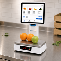 Caisse enregistreuse, terminal de point de vente, système tout-en-un, Android, écran unique 14,1 pouces tactile, Intel I5 1366x768, balance intégrée