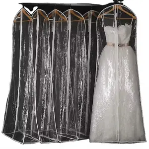 Venta al por mayor de China PVC polvo de plástico vestido de novia bolsa de las mujeres vestido largo vestidos de noche portátil Zip prenda vestido cubierta