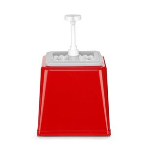 HENDI 2.5L Red Sauce <b>Dispenser</b> with Pump 230x210x(H)327mm <b>Drink</b> <b>Dispenser</b> - Product Image 1