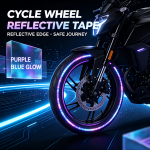 Autocollant réfléchissant pour jante de moto, autocollant d'avertissement de sécurité nocturne pour la décoration du moyeu de moto - Product Image 5