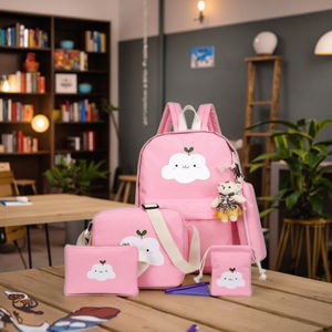 Sacs à dos d'école unisexe pour enfants de 6 à 10 ans Cinq ensembles avec des caractéristiques antivol colorées Motif de logo de dessin animé pour les étudiants - Product Image 4