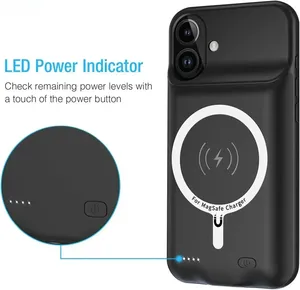 Ốp lưng sạc dự phòng không dây từ tính 10000mAh cho <span class=keywords><strong>iPhone</strong></span> 16 Pro Max, 12, 13, 14, 15 Pro Max, 16 Plus, tương thích với MagSafe - Product Image 2