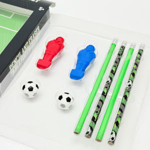 Hot Selling 6-Piece Police and Soccer 3D Eraser <strong>Pencil</strong> <strong>Set</strong> Stationery <strong>Set</strong> for Students and Office Use - Product Image 2