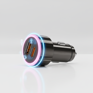 Chargeur de voiture 2 USB, nouveau best-seller, chargeur de voiture double USB QC3.0 PD30W à charge rapide, adaptateur de téléphone pour voiture en alliage de zinc + PC - Product Image 2