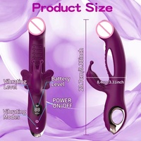 Vibrateur Lapin 3-en-1 Papillon pour Femme, Jouet Sexuel Vibrant Clitoridien et Point G avec Affichage LED, Godemiché Vibrant pour Femmes