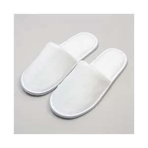 High Quality White Plush Hotel Spa Indoor Disposable Luxury Hotel Slippers