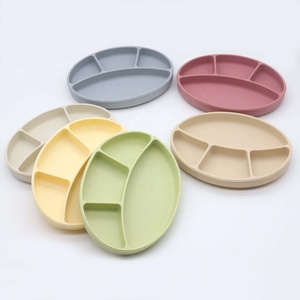 Platos de Silicona de Grado Alimenticio con Divisiones y Succión para Bebés, Set de Alimentación para Bebés, Platos de Entrenamiento de Silicona Antiderrames con Fuerte Succión - Product Image 5