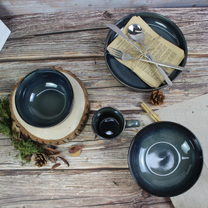 Jiuwang Lux Bộ Đồ Ăn Dine Set Món Ăn Bán Buôn Tùy Chỉnh Đám Cưới Sang Trọng Tráng Men Bắc Âu 16Pcs Sứ Vàng Đặt Bữa Ăn Tối Bộ Đồ Ăn - Product Image 3