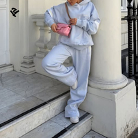 Ensemble de survêtement personnalisé Streetwear à rayures, sweat à capuche oversize et pantalon de jogging large, ensemble deux pièces pour femme