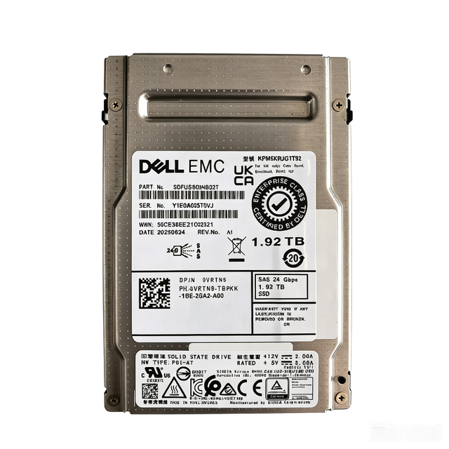 High Quality Dell 1.92T SAS 12Gbps 2.5" SFF Read Intensive Hot Plug Solid State Drive for PowerEdge Server