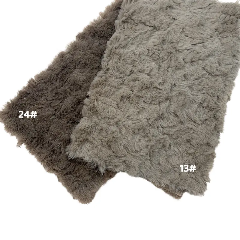 Inventory artificial rabbit hair plush fabric 1cm soft fur fabric 100% polyester fiber DIY doll cloth