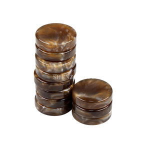 Pedine da Backgammon in Acrilico Effetto Marmo Bianco e Nero 1,26*0,39 Pollici Altamente Lucidate Accessori per Backgammon - Product Image 4