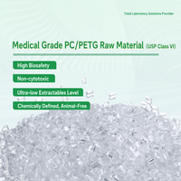 Flacons Erlenmeyer à fond plat à cloisons en PC PETG de qualité médicale stérile USP Classe VI pour culture cellulaire, vente en gros, OEM, marque privée