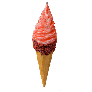 Chocolate Crispy <b>Waffle</b> <b>Cone</b> Original Ice Cream Strawberry Freeze-dried Crispy Sugar Powder Beach Model Faux Soft Serve Props - Product Image 1