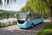 Bus électrique de tourisme entièrement fermé avec climatisation, véhicule navette touristique de type fermé pour parcs et campus, 11 places