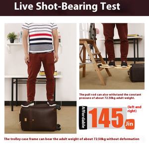 Valise de voyage d'affaires en PU de 18 pouces, robuste et durable, avec roues en aluminium ABS, valise à roulettes, valise à roulettes pivotantes, bagage - Product Image 3