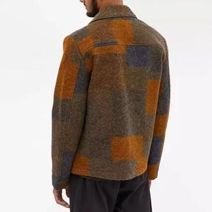 Giacca Formale in Lana YIMAI con Design Personalizzato a Blocchi di Colore, Vestibilità Regolare, Chiusura con Zip e Tasche Frontali, Giacche da Uomo di Design - Product Image 3