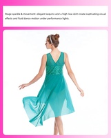 Robes de danse de ballet pour femmes MiDee avec paillettes, jupe haute-basse, dos en V et pantalon de corps pour danseurs professionnels