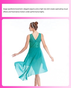 Abiti da Danza Classica MiDee per Donne con Paillettes, Gonna Asimmetrica, Schiena a V e Pantaloni Integrati per <span class=keywords><strong>Ballerine</strong></span> Professioniste - Product Image 2