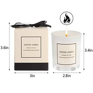 <strong>Wholesale</strong> 8Oz 10Oz 12Oz Matte Black White Glass <strong>Candle</strong> <strong>Jar</strong> Empty Frosted White Black <strong>Candle</strong> <strong>Jars</strong> Glass With Wood Lid With Box - Product Image 2