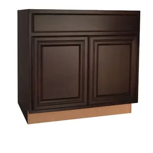 Raised Panel Style Kitchen Sink Cabinets Units Solid Wood Base Cabinets Espresso