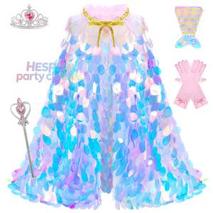 HP Venta al por Mayor Nuevo Estilo Vestido de Sirena para Niñas con Capa Brillante de Princesa para Celebración Navideña Infantil - Product Image 1