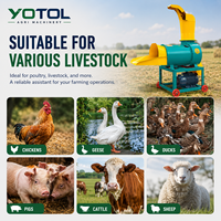 Broyeur multifonctionnel 3-en-1 sans moteur pour ensilage, foin, paille et maïs pour l'alimentation animale