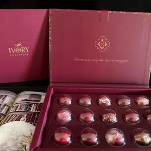 Truffes faites à la main personnalisées <span class=keywords><strong>chocolat</strong></span> faveurs assortis chocolats noirs au lait bonbons UV avantage feuille papier carton boîte d'emballage - Product Image 4