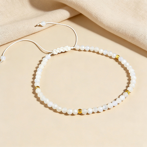Pulsera Ajustable de Moda con Cuentas de Cristal de Piedra Lunar Blanca para Mujer - Regalo Calmante de Reiki Curativo - Product Image 3