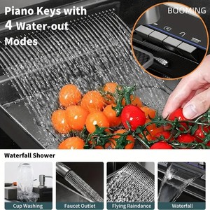 All-in-One TikTok Trends Stainless Steel <strong>Kitchen</strong> <strong>Sink</strong> Single Square Handmade Pull-Down Waterfall Faucet Easy Drain Installation - Product Image 5